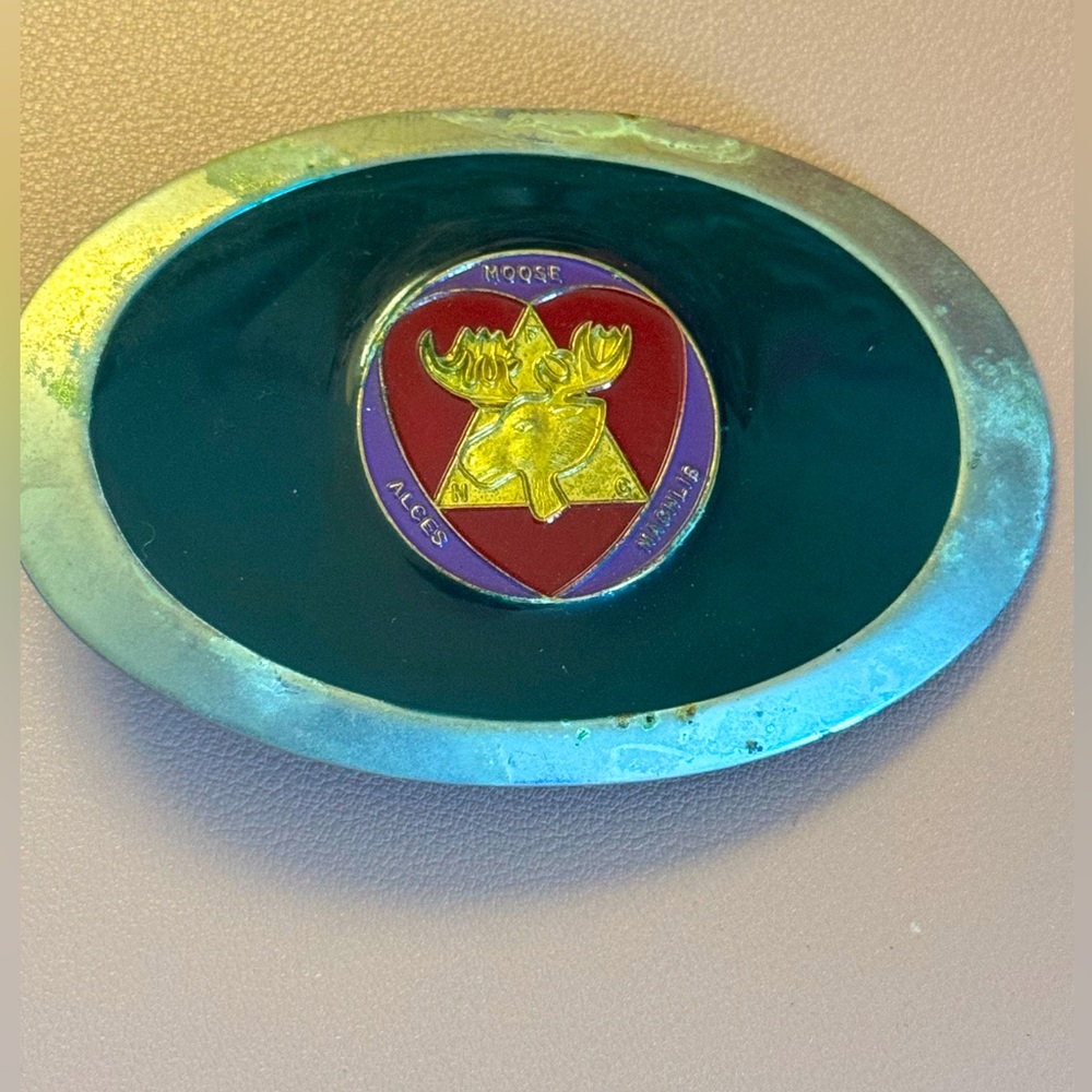 Vintage Moose Lodge Belt Buckle